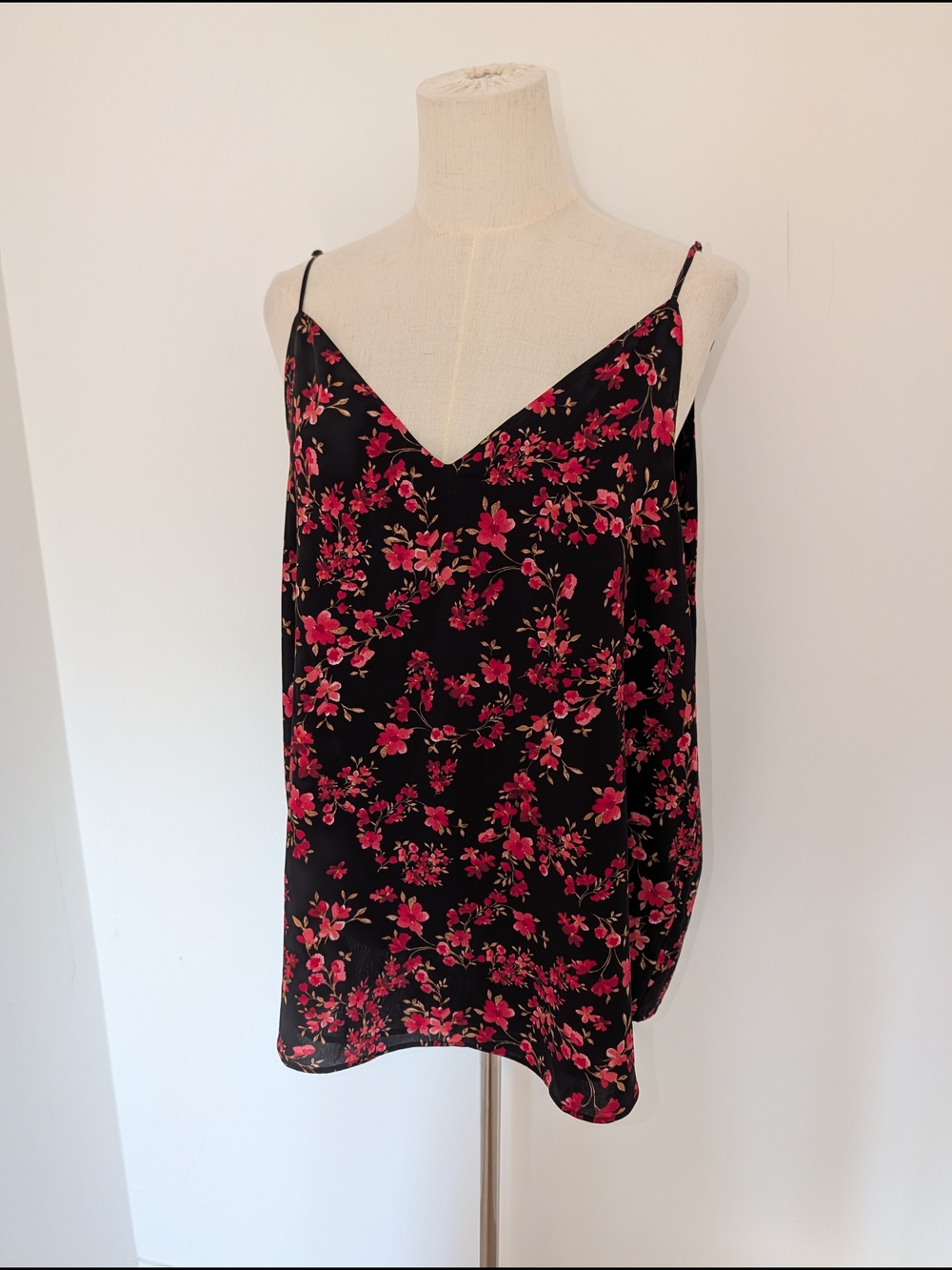 Calvin Klein Black Cami with Pink Floral Print